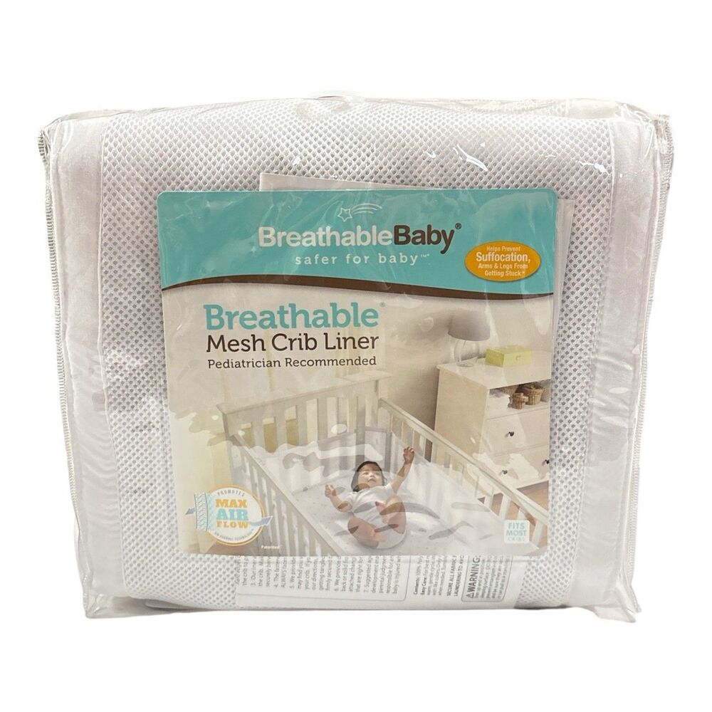 BreathableBaby Breathable Mesh Crib Liner White NEW in Package